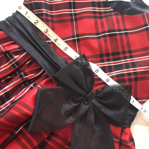 Bonnie Jean red plaid Christmas dress girls size 6 - Picture 8 of 9